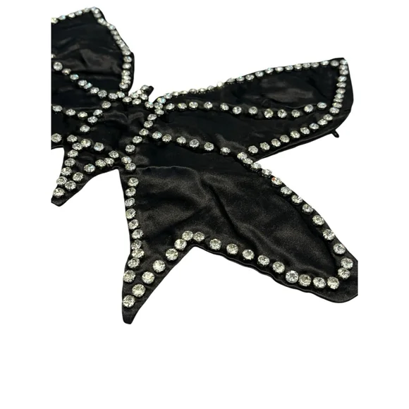 Jumisee Butterfly Top Womens Size M Black Open Back Beaded Rhinestone - Picture 6 of 10